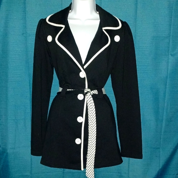 la kitty Jackets & Blazers - LA Kitty | Black & White Trench Jacket